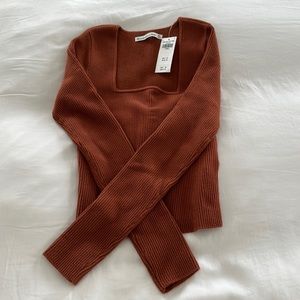 A&F Square Neck Long Sleeve Top